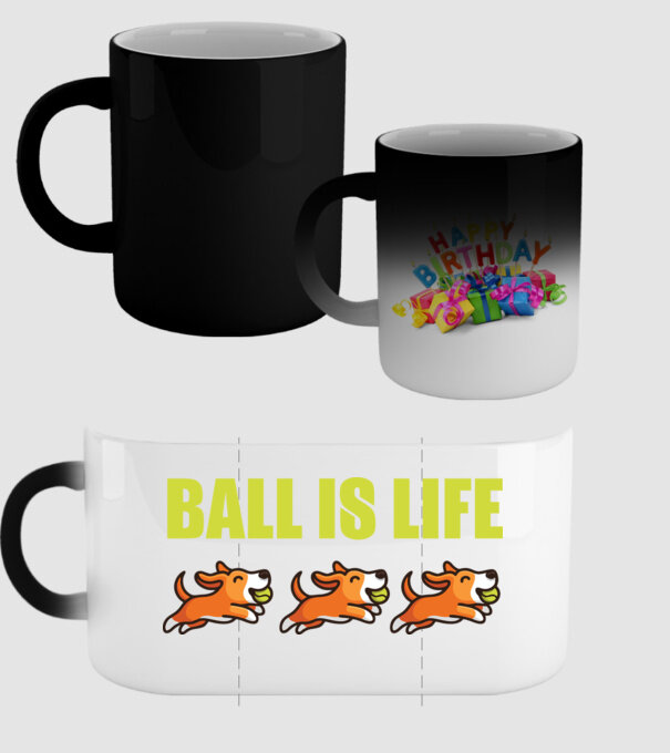Ball is life model negru pe tricou