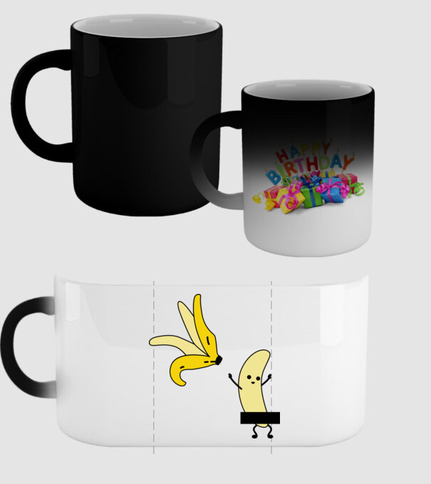 Cuplu Banană băiat model negru pe tricou