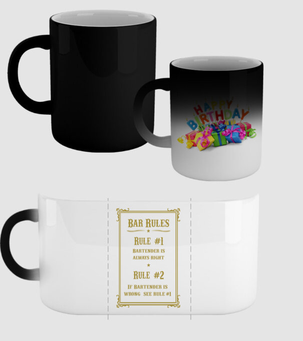 Bar rules model negru pe tricou