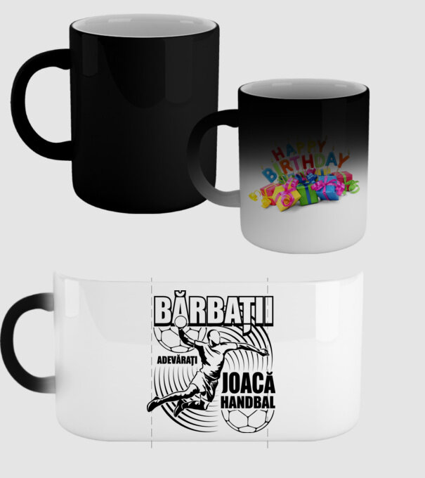 Bărbații adevărați joacă handbal model negru pe tricou