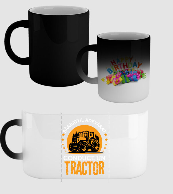 Bărbatul adevărat conduce un tractor model negru pe tricou