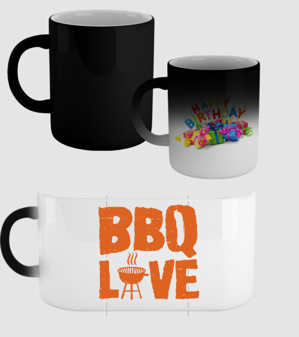 BBQ LOVE model negru pe tricou