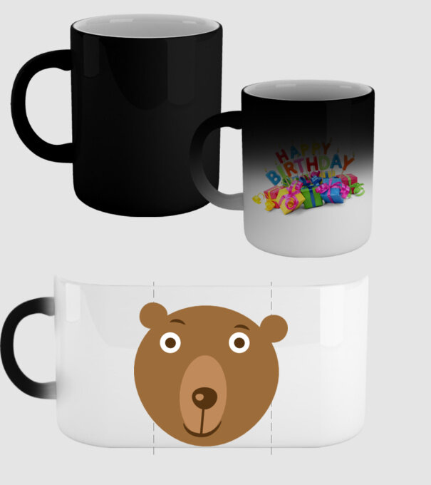Bear Face model negru pe tricou
