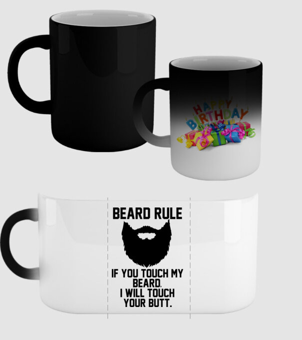 Beard Rules model negru pe tricou