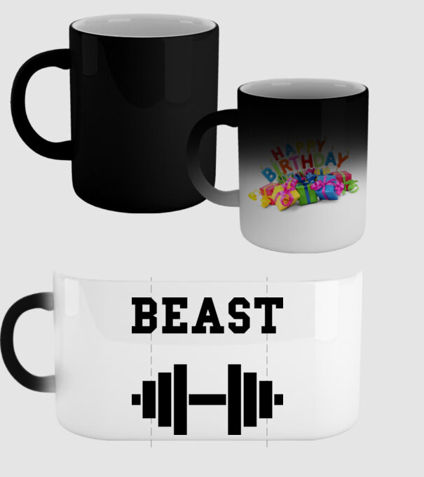 Beast model negru pe tricou