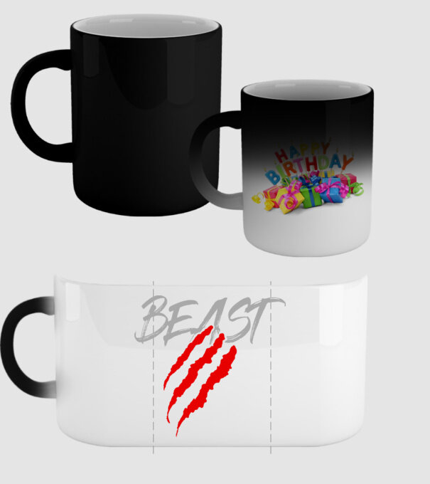 Beast model negru pe tricou
