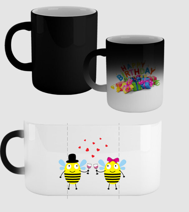 Bee Love model negru pe tricou