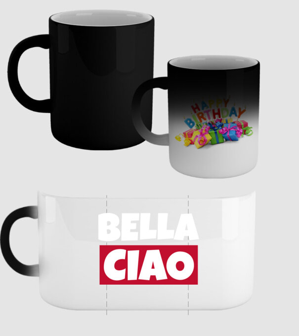 bella ciao logo model negru pe tricou