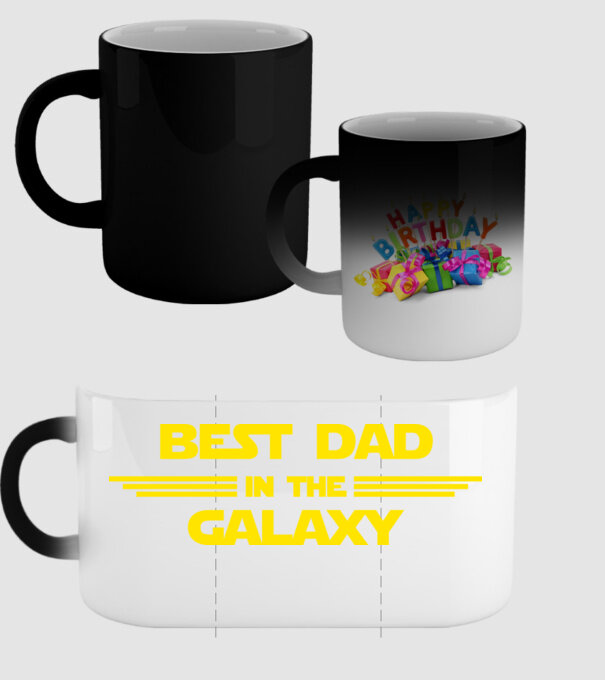 Best dad in the galaxy model negru pe tricou