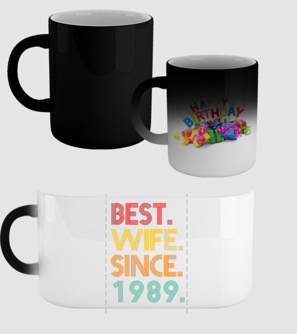 best wife since 1989 retro model negru pe tricou