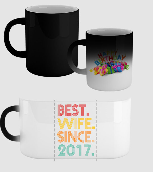 best wife since 2017 retro model negru pe tricou