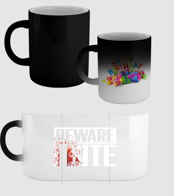 Beware i bite model negru pe tricou