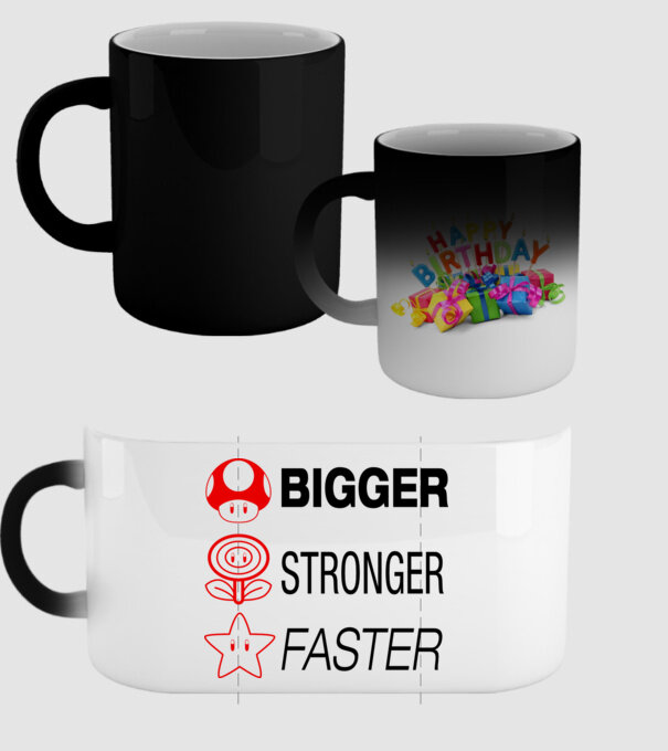 bigger stronger faster model negru pe tricou