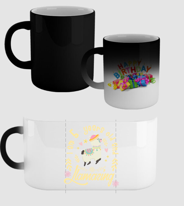 Birthday Llamazing 5 years old model negru pe tricou