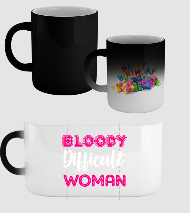 Bloody difficult woman model negru pe tricou