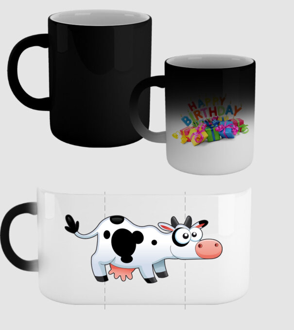 Cow model negru pe tricou