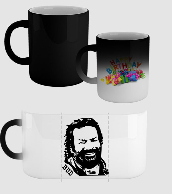 Față Bud Spencer model negru pe tricou