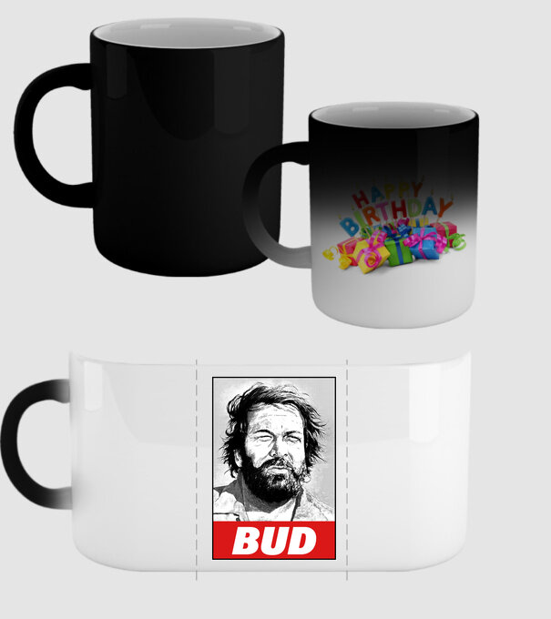 Bud Spencer halftone model negru pe tricou