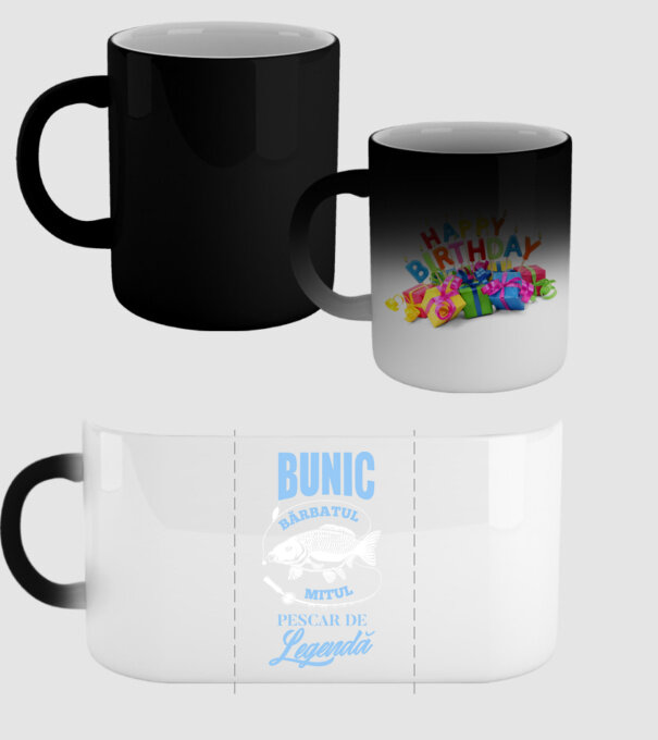 Bunic - bărbatul, mitul, pescar de legendă model negru pe tricou
