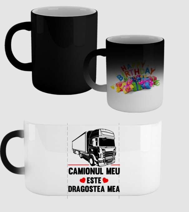 camionul meu este dragostea mea model negru pe tricou