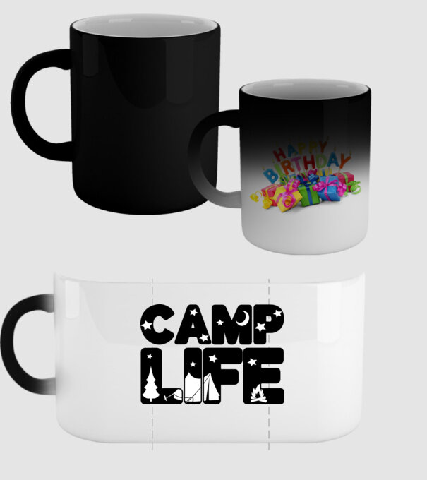 Camp life 2c model negru pe tricou