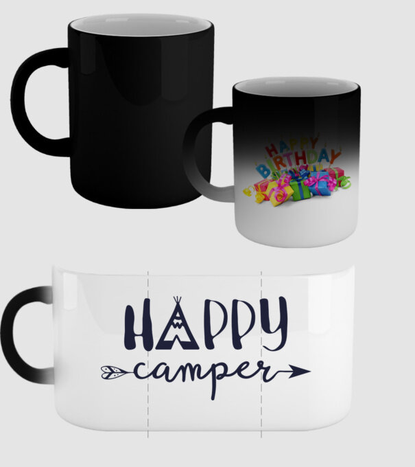 Camper tepee model negru pe tricou