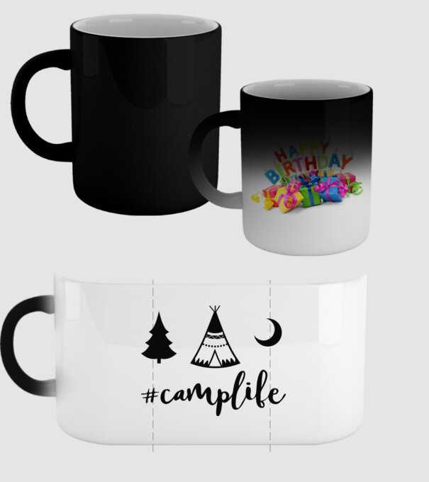 camplife model negru pe tricou