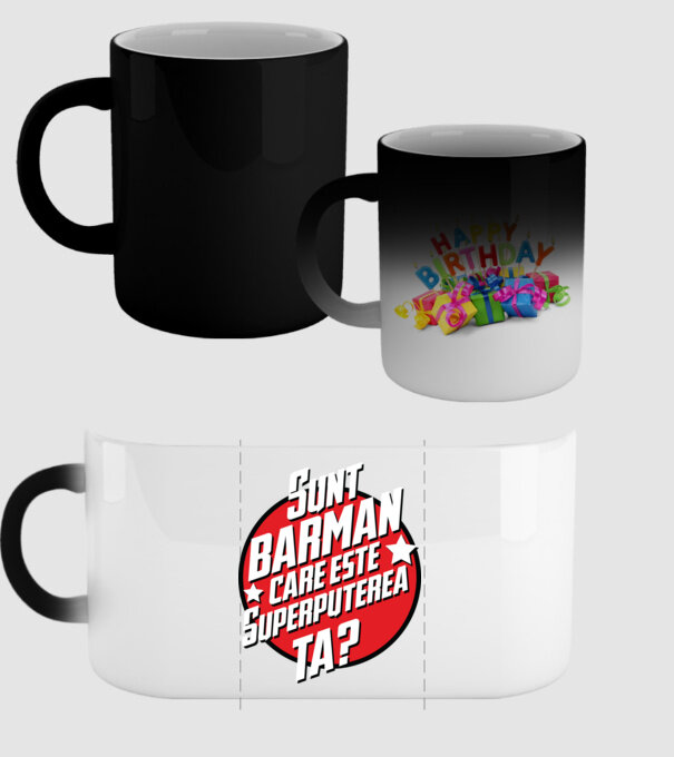 sunt barman, care este superputerea ta? model negru pe tricou
