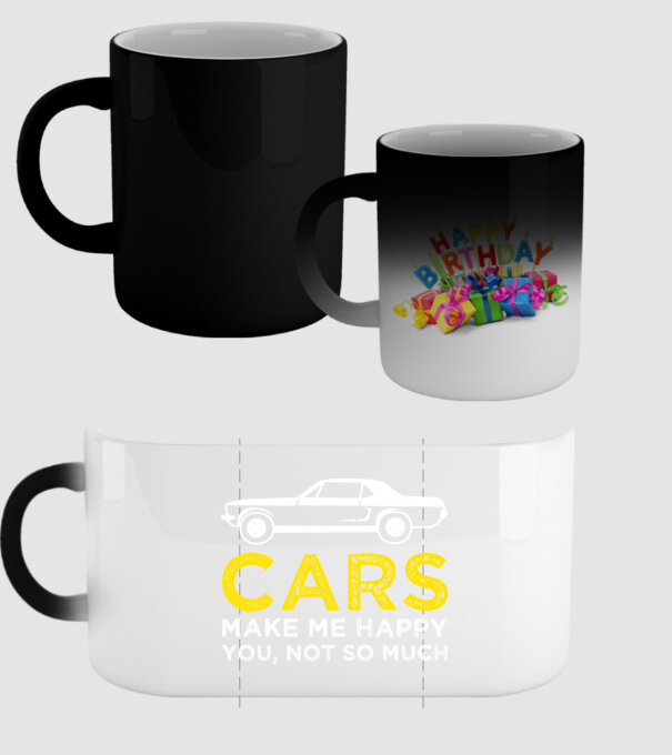 Cars make me happy you, not so much model negru pe tricou