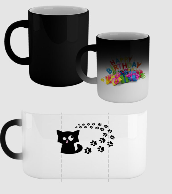 Cat model negru pe tricou