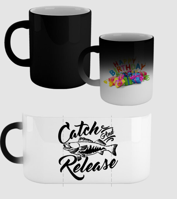 Catch and release model negru pe tricou