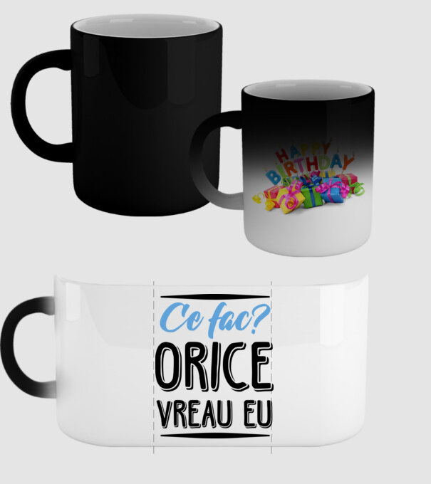 Ce fac? ORICE VREAU EU model negru pe tricou