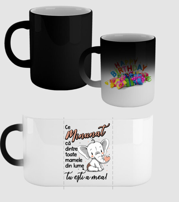 Ce minunat că dintre toate mamele din lume, tu ești a mea! model negru pe tricou