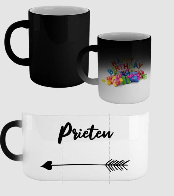 prieten model negru pe tricou
