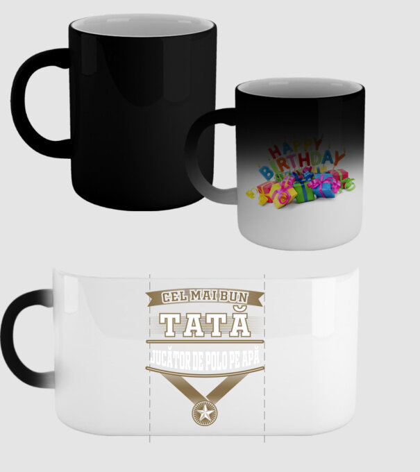 Cel mai bun tată jucător de polo pe apă model negru pe tricou