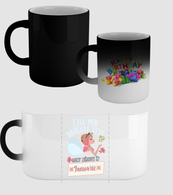 Cele mai drăguțe fete sunt născute în ianuarie. model negru pe tricou