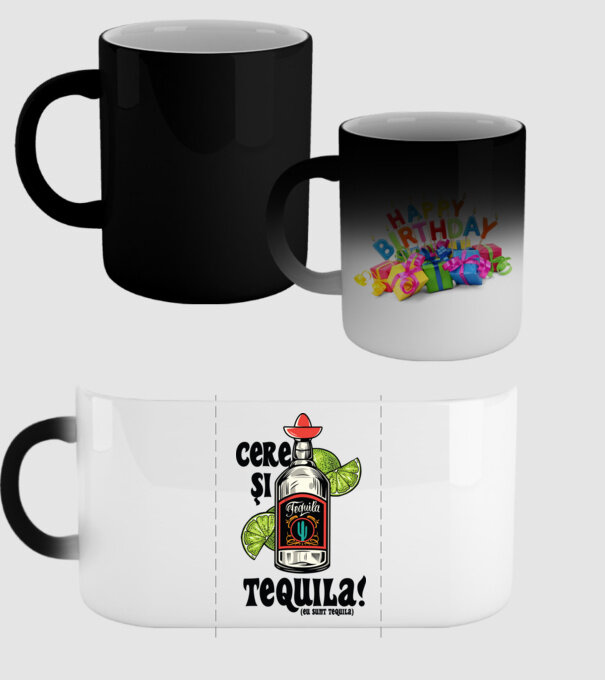 cere și tequila! (eu sunt tequila) model negru pe tricou