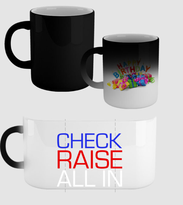 Check Raise model negru pe tricou