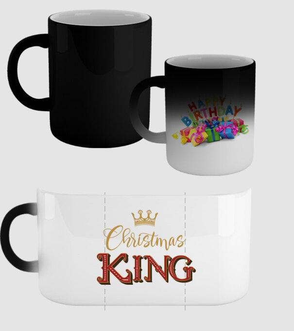 Christmas King model negru pe tricou