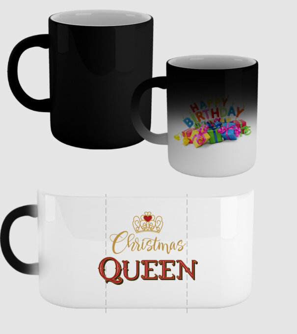 Christmas Queen model negru pe tricou