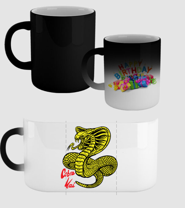 cobra kai logo color model negru pe tricou