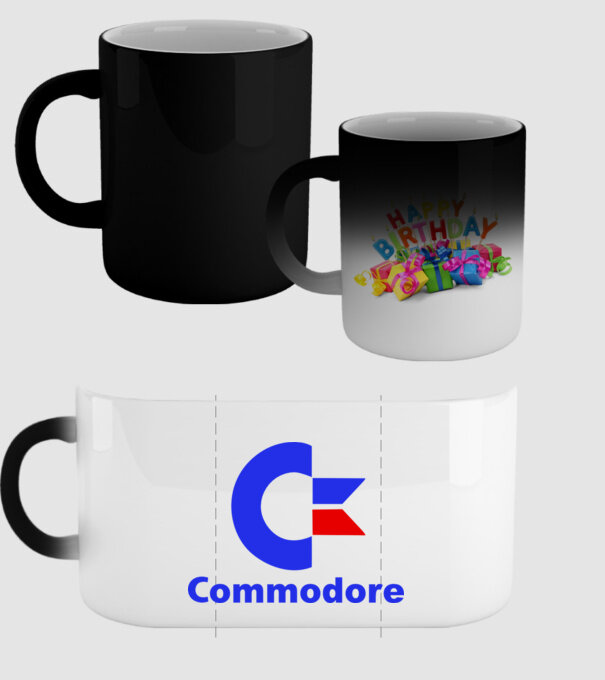 commodore 64 model negru pe tricou
