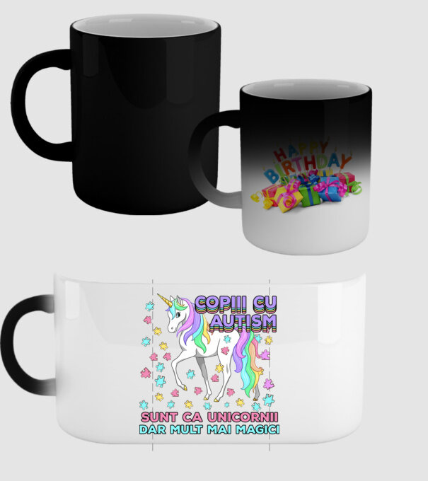 Copiii cu autism sunt ca unicornii, dar mult mai magici model negru pe tricou