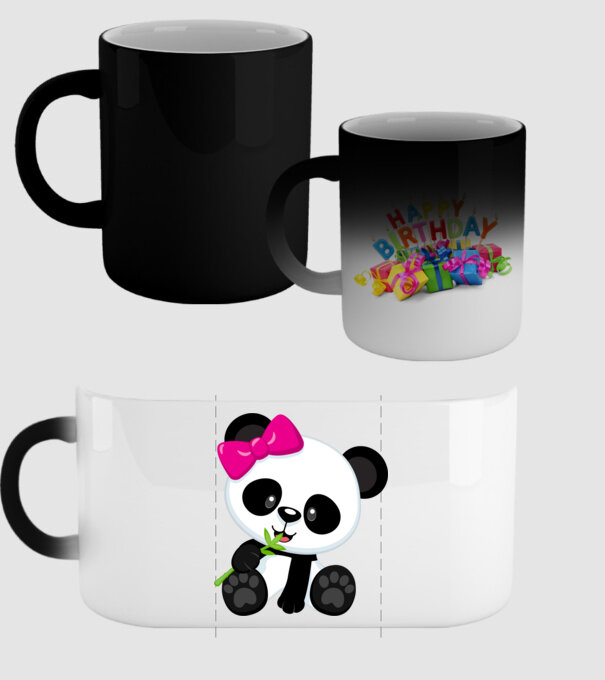 cute panda girl model negru pe tricou
