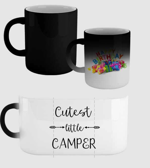 Cutest little camper model negru pe tricou