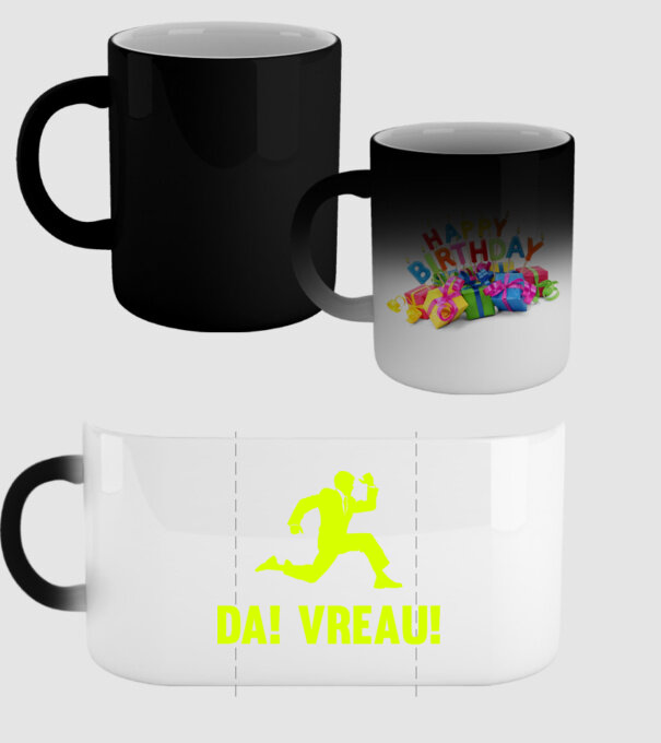 da! vreau! model negru pe tricou