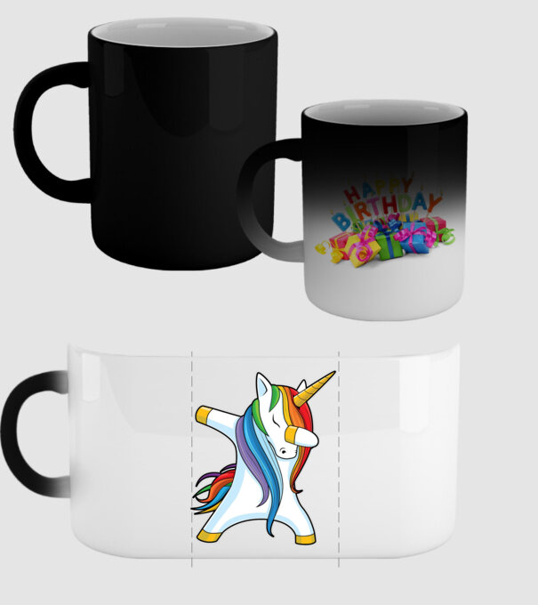 DAB Unicorn 2 model negru pe tricou