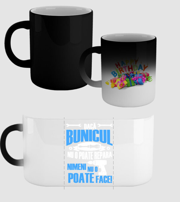 Dacă bunicul nu o poate repara, nimeni nu o poate face! model negru pe tricou