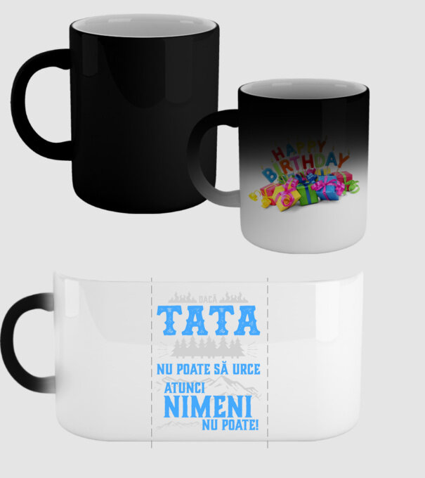 dacă tata nu poate să urce, atunci nimeni nu poate! model negru pe tricou