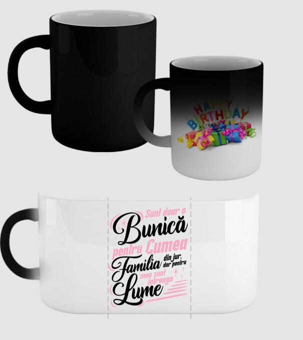 Sunt doar o bunică pentru lumea din jur, dar pentru familia mea sunt întreaga lume! model negru pe tricou